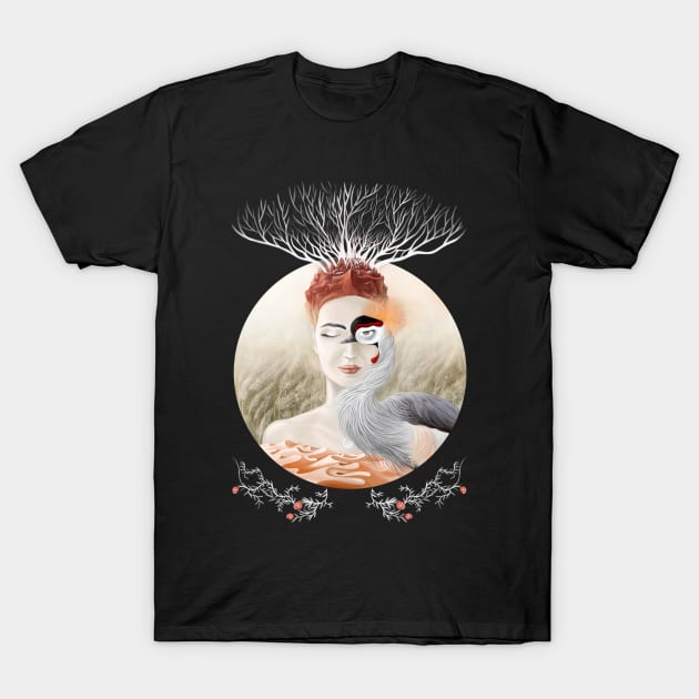 Bird of cranes T-Shirt by ruta13art